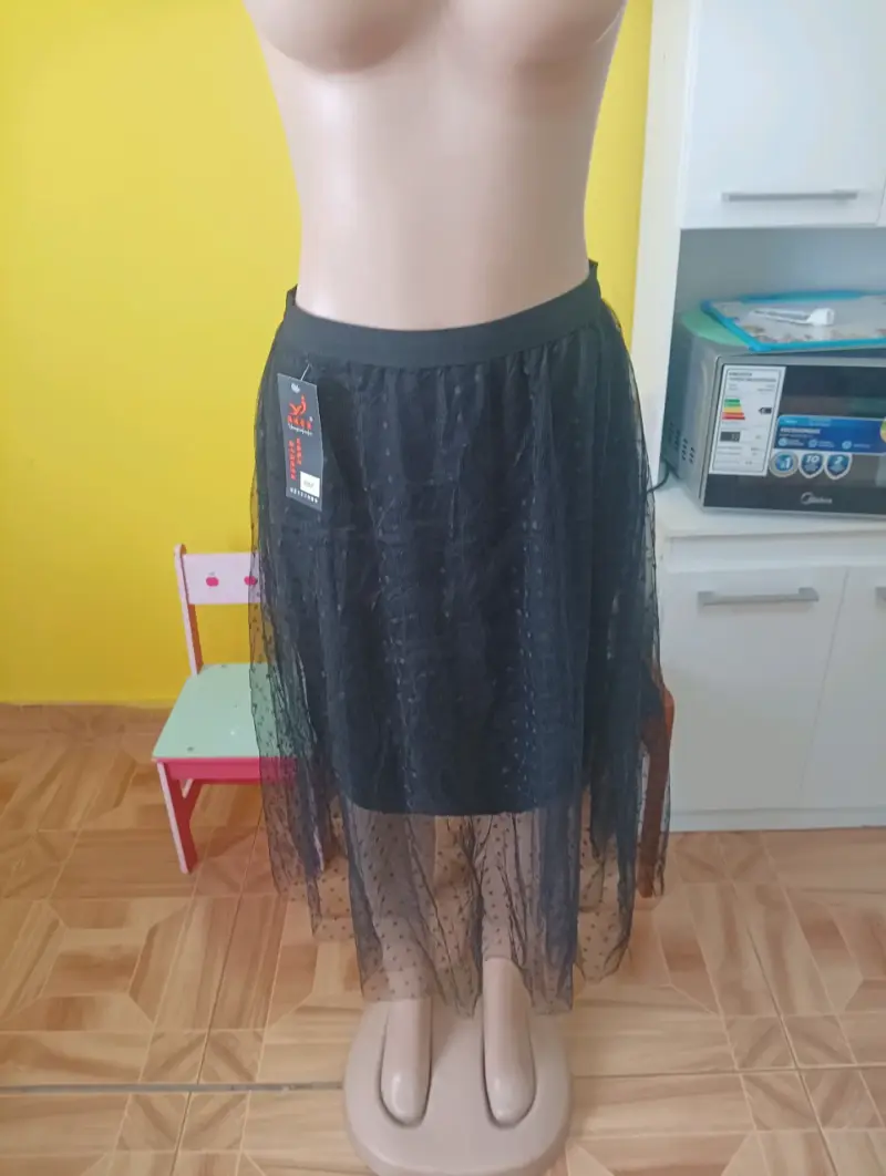 Falda negra de malla - 4