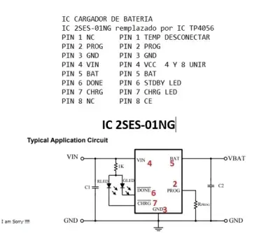 IC Carga de Bateria de 5V 1A TP4056 Remplaza a IC - miniatura 4