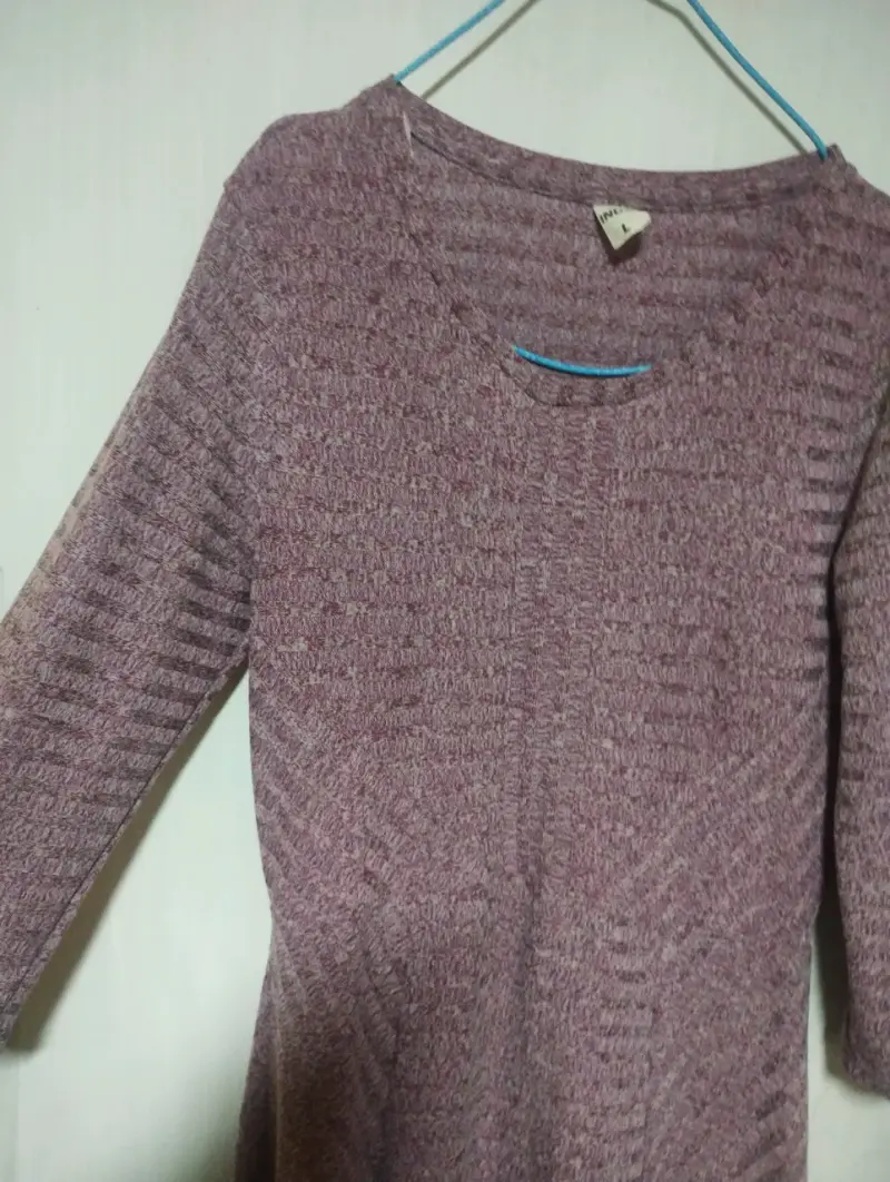 Vestido morado manga tres cuartos - 3