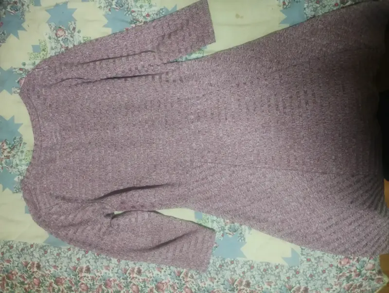 Vestido morado manga tres cuartos - 4