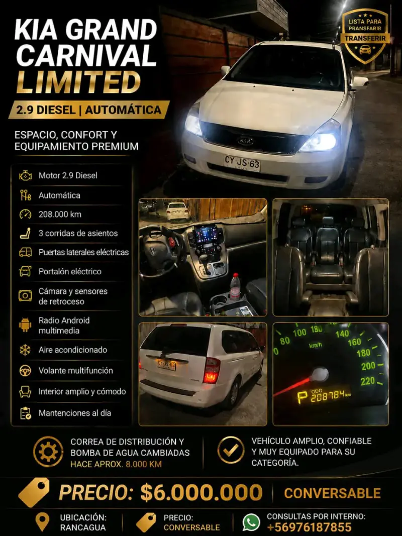 Kia Grand Carnival Limited 2.9 Diesel
