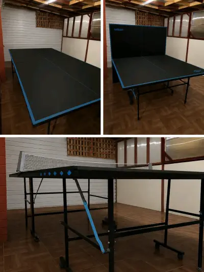 Mesa de ping pong plegable negra - miniatura 1