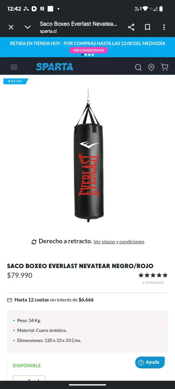 Saco de boxeo Everlast negro/rojo