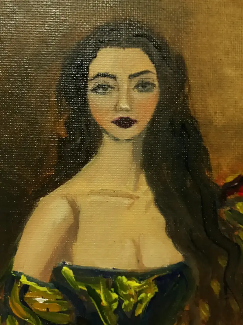 Cuadro retrato femenino Hecho a mano - 4