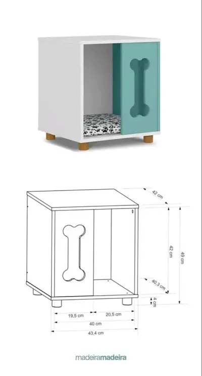 Mesa de noche o veladores con cama para mascotas - miniatura 3
