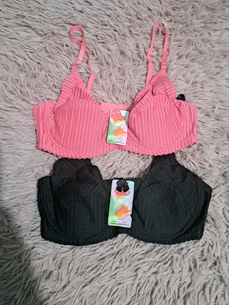 Conjunto de sostenes rosado y negro - 1