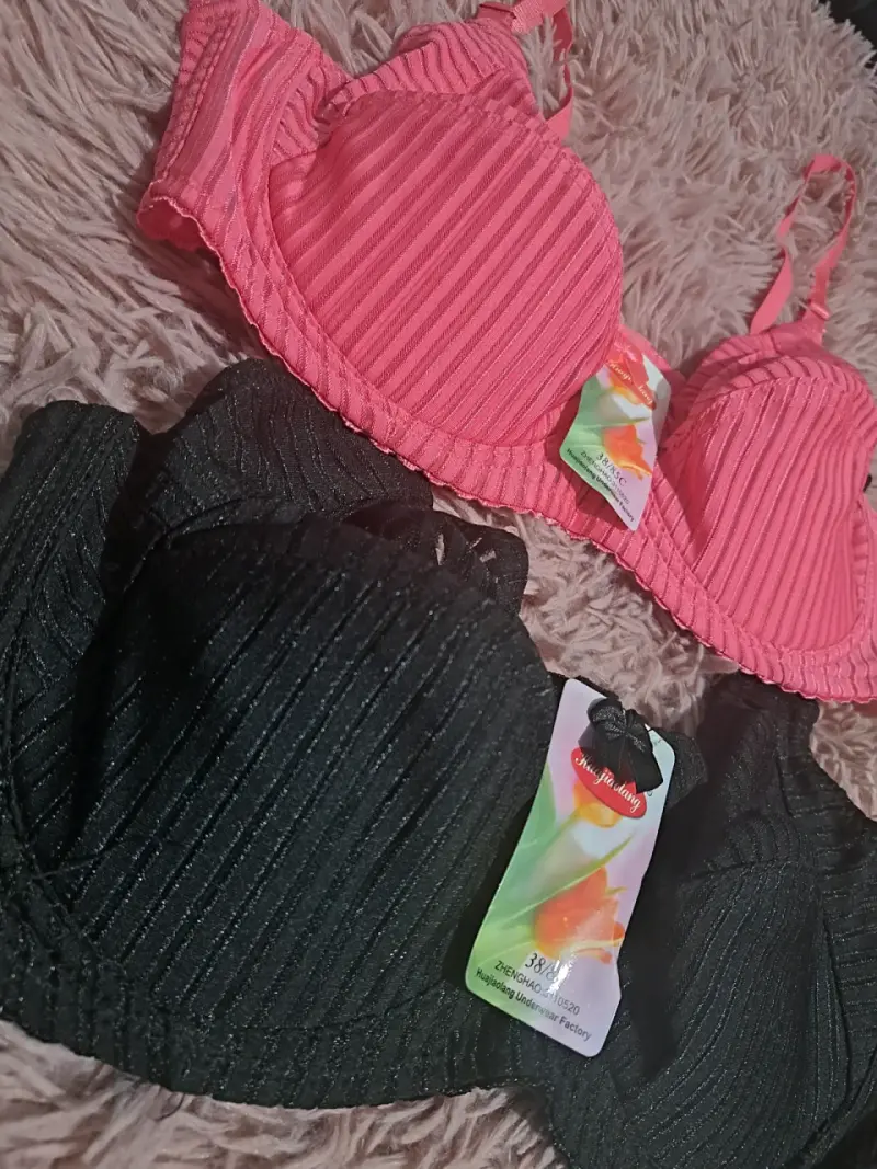 Conjunto de sostenes rosado y negro - 2