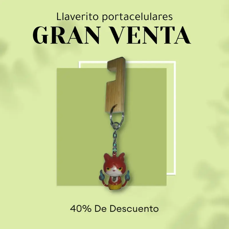 Llavero portacelulares de madera - 1