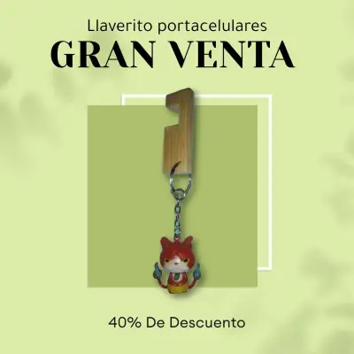 Llavero portacelulares de madera - miniatura 1