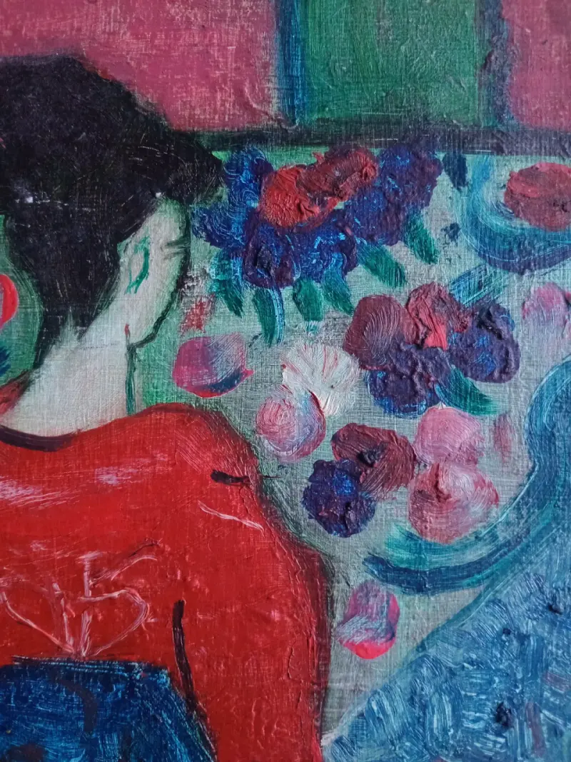 Pintura en óleo con diseño oriental - 3