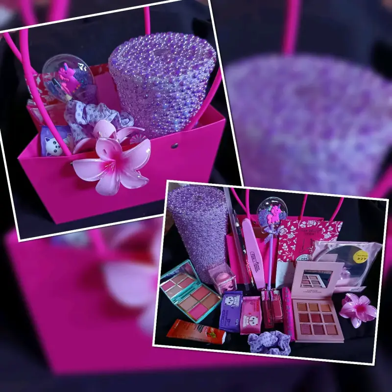 Set de belleza en bolsa rosa - 1