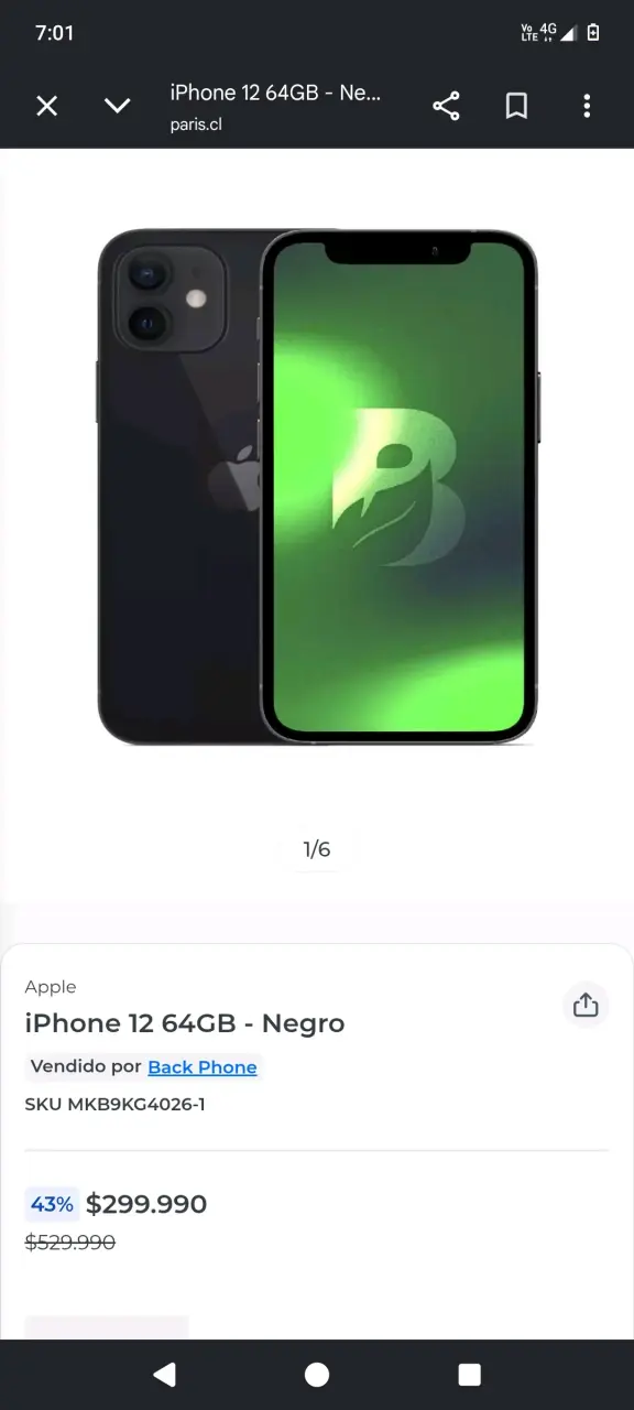 iPhone 12 128GB Negro