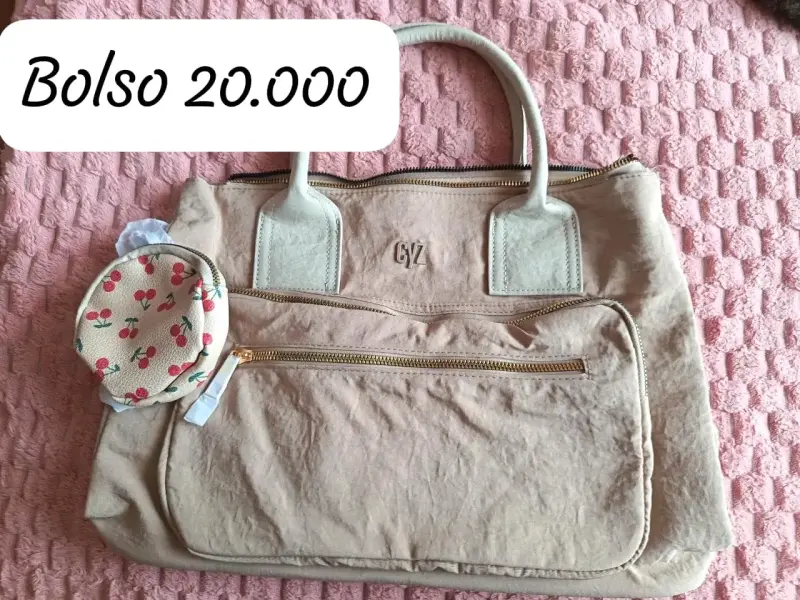 Bolso beige con monedero - 1