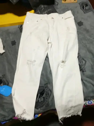 Cardigan corto blanco tejido - miniatura 5