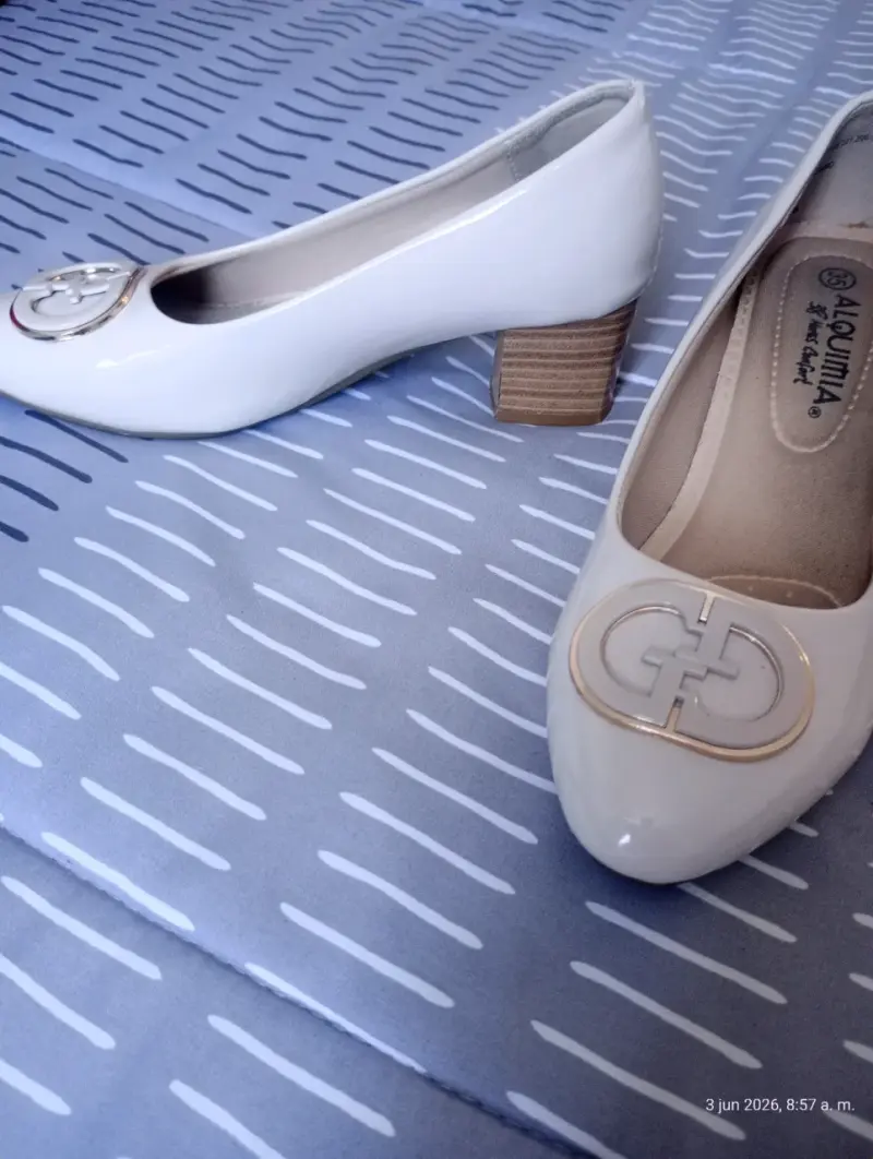 Zapatos tacón medio blancos - 2
