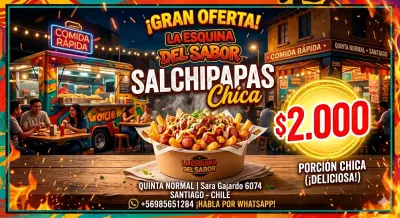 Anuncio de promoción de salchipapas - miniatura 1