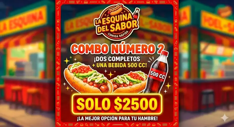 Anuncio de promoción de salchipapas - 3