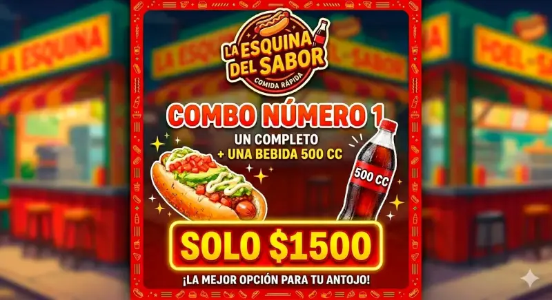 Anuncio de promoción de salchipapas - 6