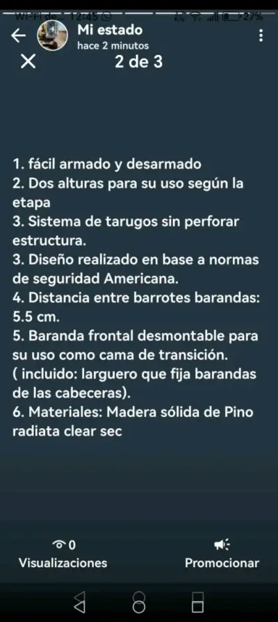 Cuna blanca infantil - miniatura 4