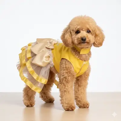 Vestido rosado para perro - miniatura 3