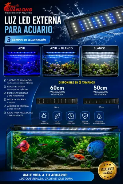 Luz LED Externa para Acuario Quanlong - miniatura 1