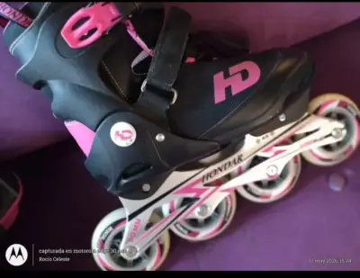 Patines en línea rosa y negro - miniatura 2