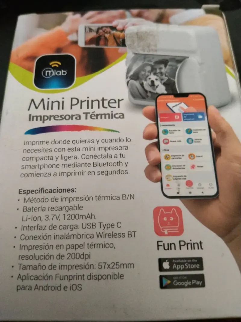 Mini impresora térmica portátil - 2