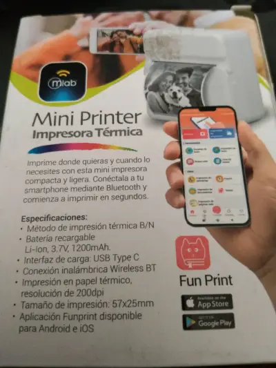 Mini impresora térmica portátil - miniatura 2