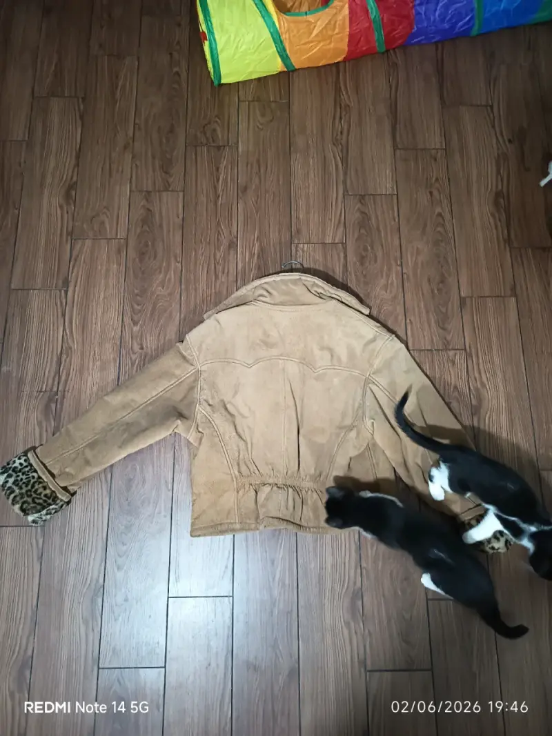 Chaqueta de cuero con forro animal print - 4