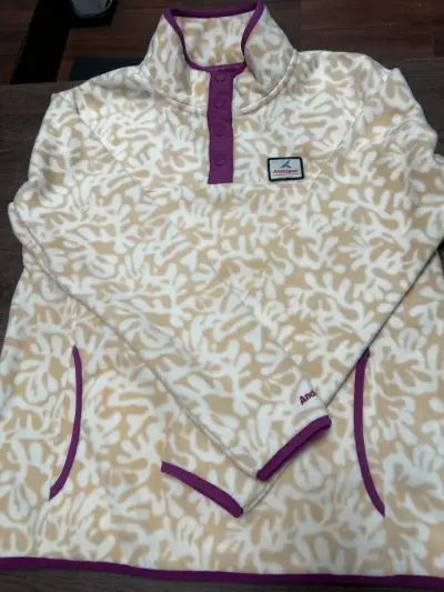Polar beige con estampado y detalles morados - miniatura 1