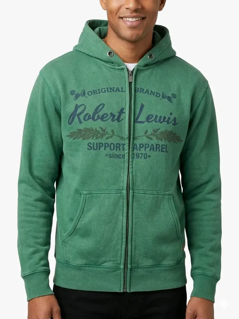 Poleron Robert lewis verde con capucha - 1