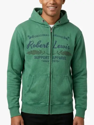 Poleron Robert lewis verde con capucha - miniatura 1