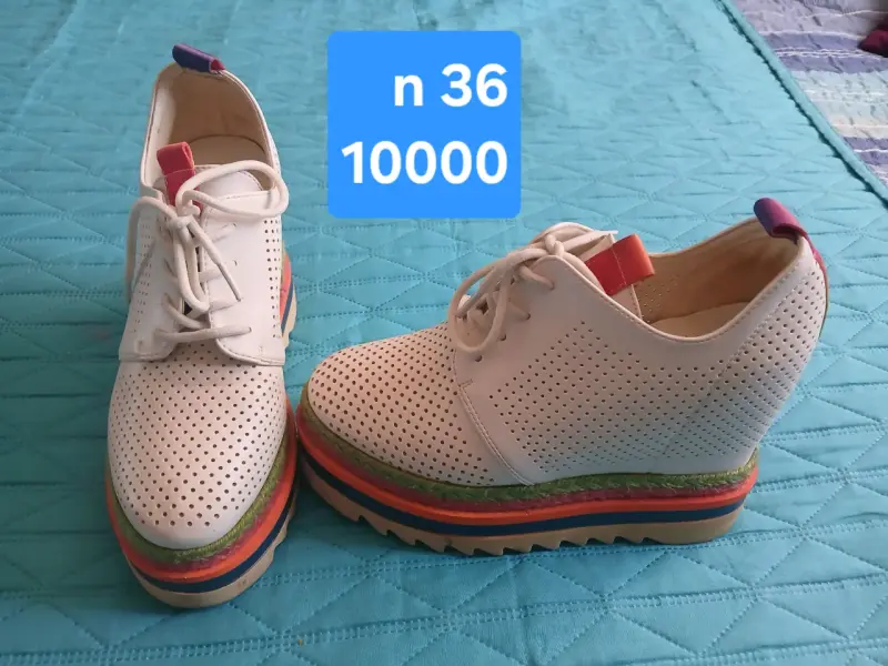Zapatos blancos plataforma talla 36