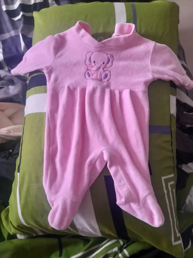Mameluco bebé rosado algodón RN - 4