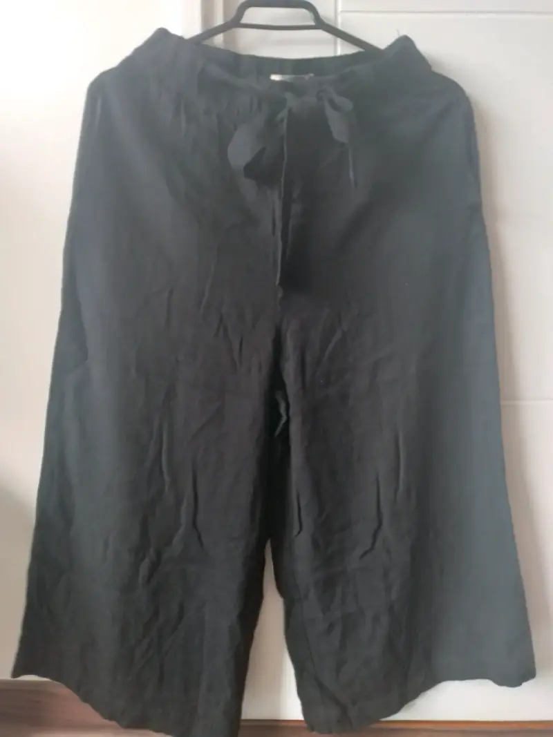 Pantalones negros de lino para mujer - 1