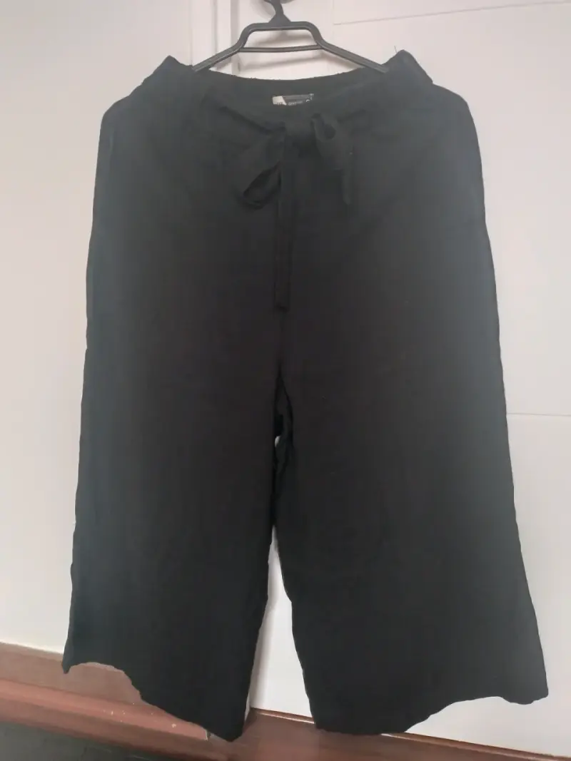 Pantalones negros de lino para mujer - 2