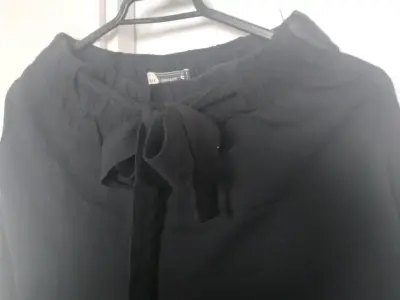 Pantalones negros de lino para mujer - miniatura 3
