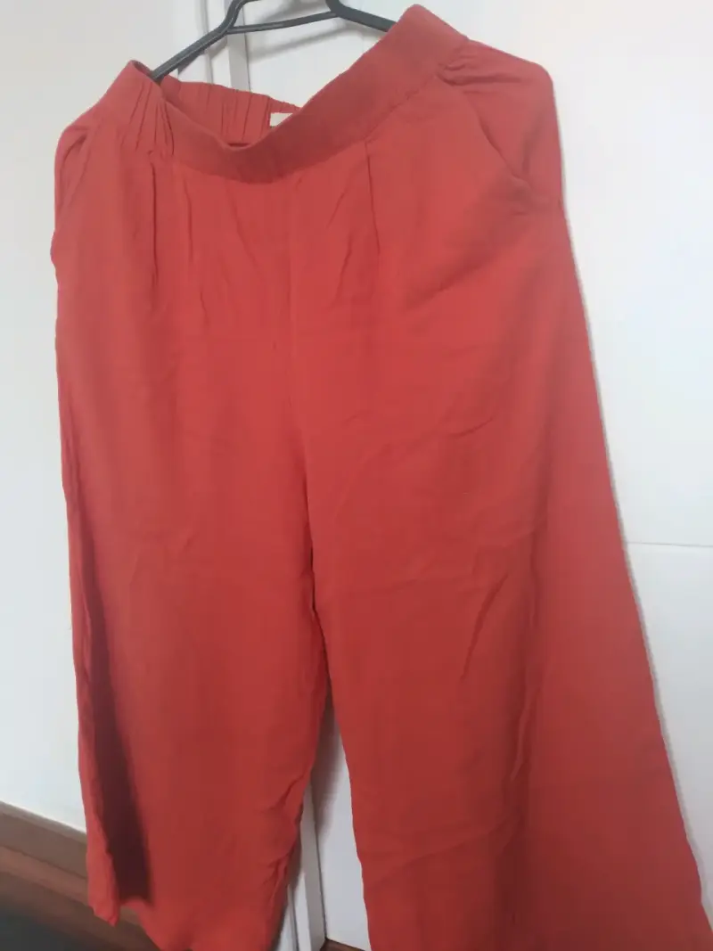 Pantalones anchos naranjos - 2