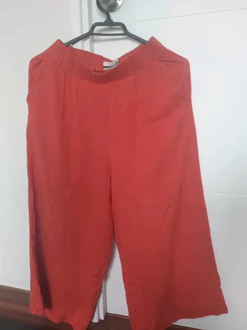 Pantalones anchos naranjos - 3