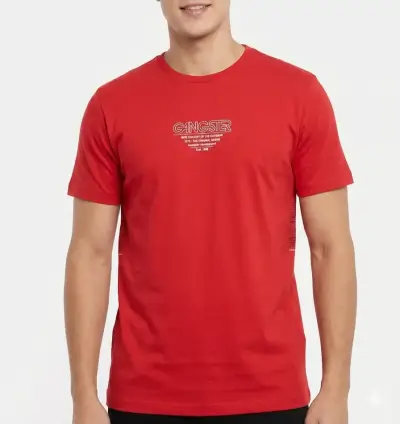 Polera roja con estampado - miniatura 1