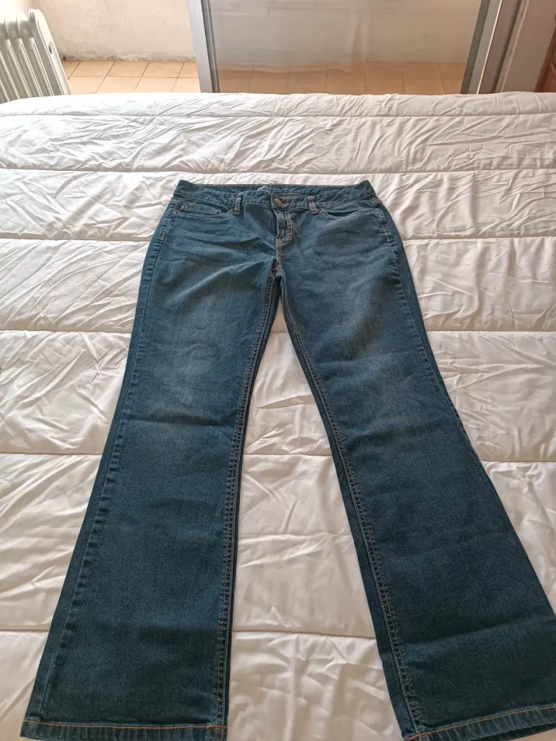 Jeans de mezclilla azul clasico - 1