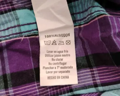 Camisa a cuadros morada y azul - miniatura 5