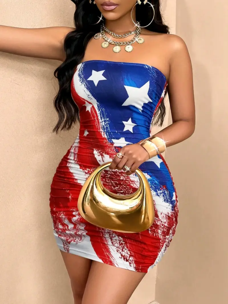 Vestido tubo bandera americana