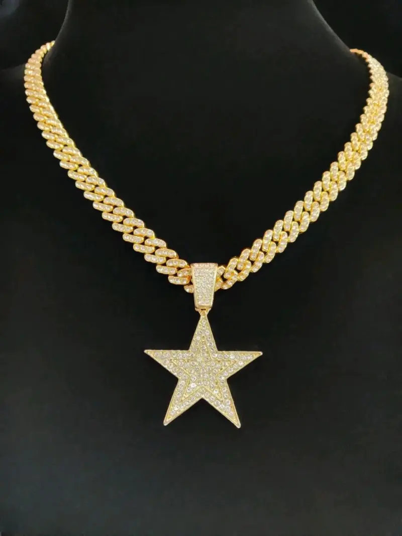 Collar de eslabones con colgante de carta - 2
