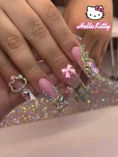 Uñas acrílicas decoradas 3D - miniatura 3