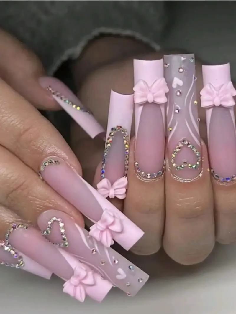 Uñas acrílicas decoradas 3D - 4
