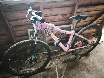 Bicicleta montaña rosa - miniatura 5