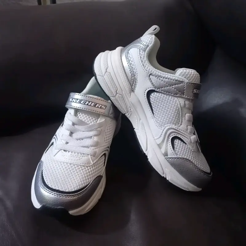 Zapatillas Skechers blancas,plateadas niño - 1