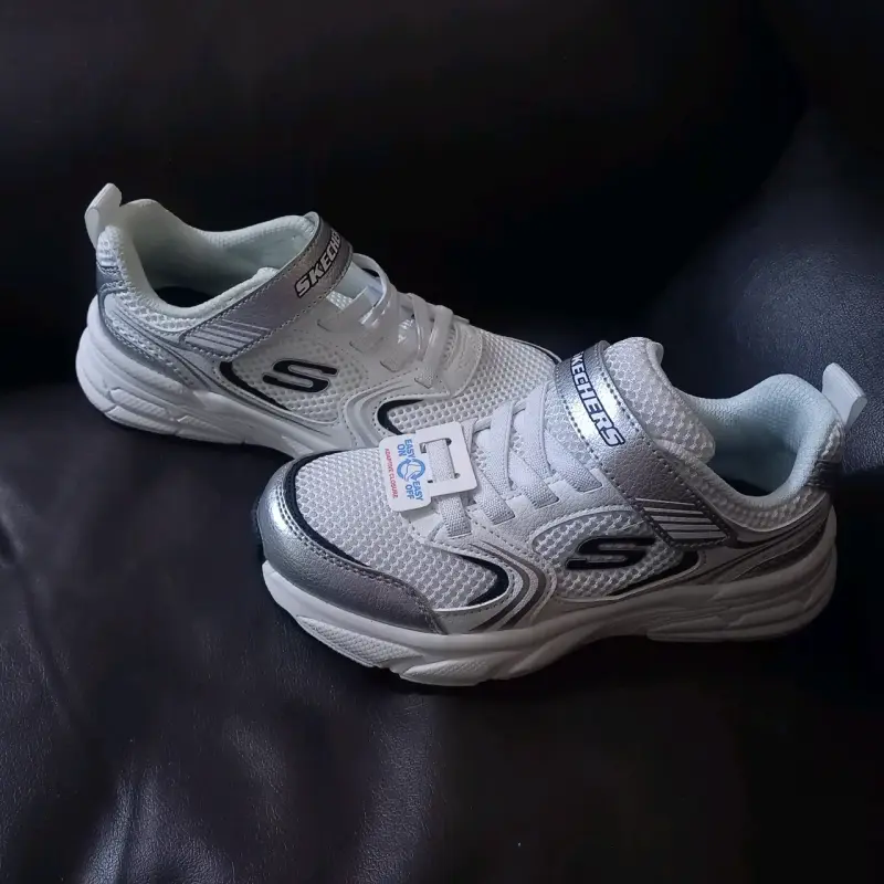 Zapatillas Skechers blancas,plateadas niño - 3