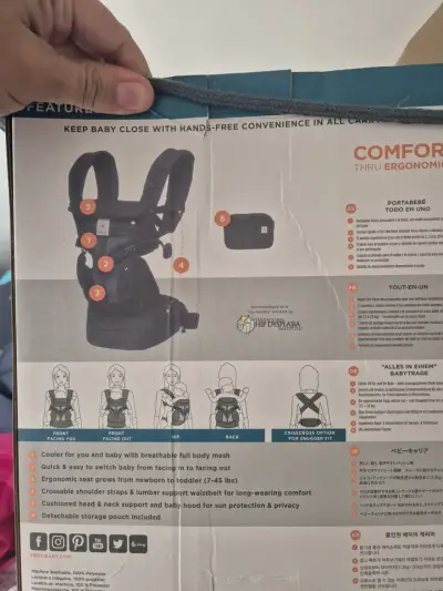 Mochila portabebés ergonómica negra - miniatura 5